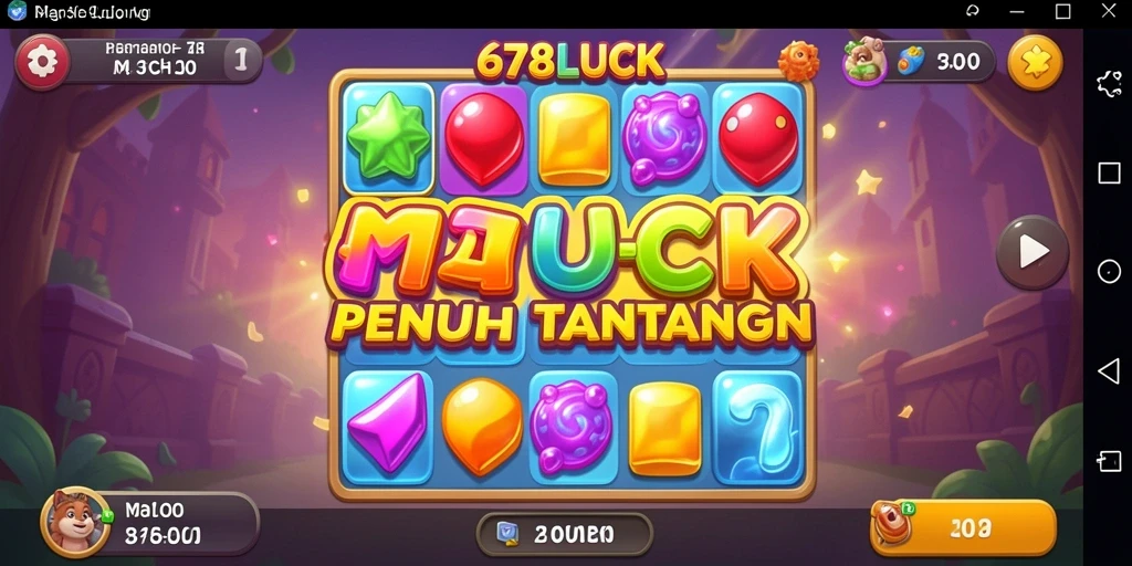 Tampilan gameplay seru dalam 678LUCK yang menantang keterampilan Match-3.