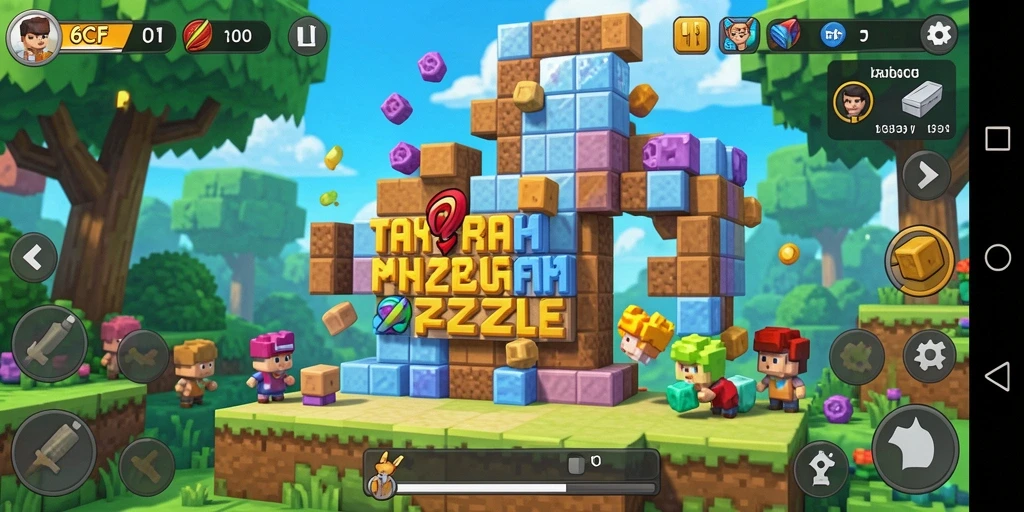 Screenshot gameplay 6CF dengan berbagai level puzzle menantang.