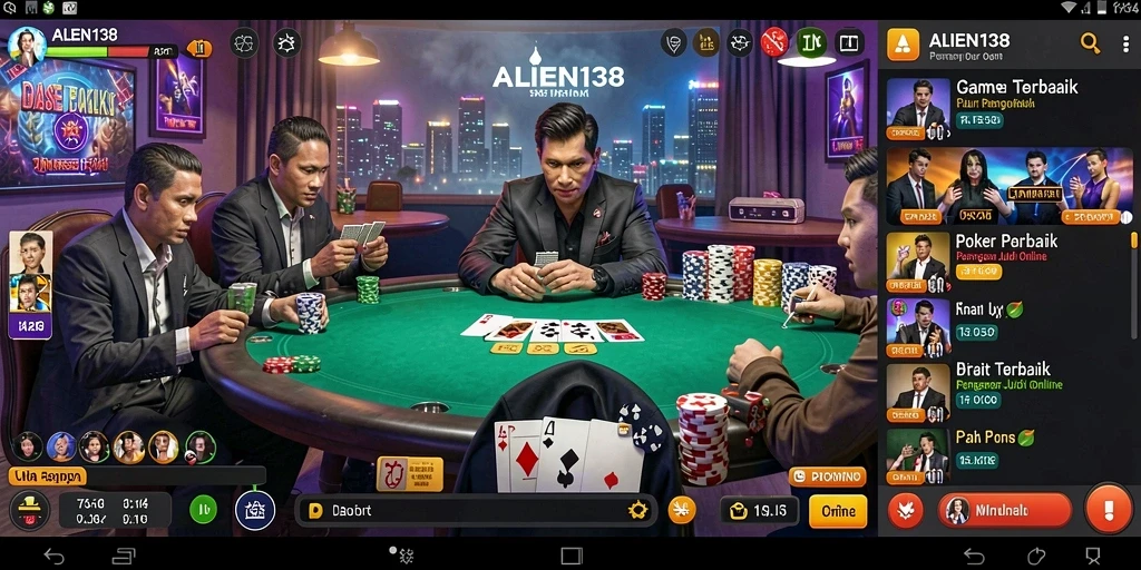 Screenshot utama ALIEN138 menampilkan gameplay seru Poker.