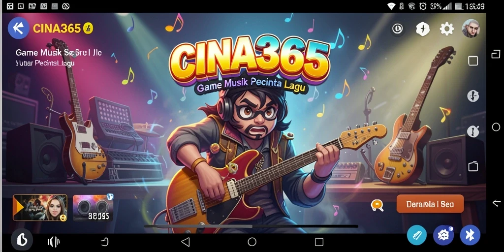 Screenshot CINA365 menampilkan gameplay musik yang mengasyikkan.