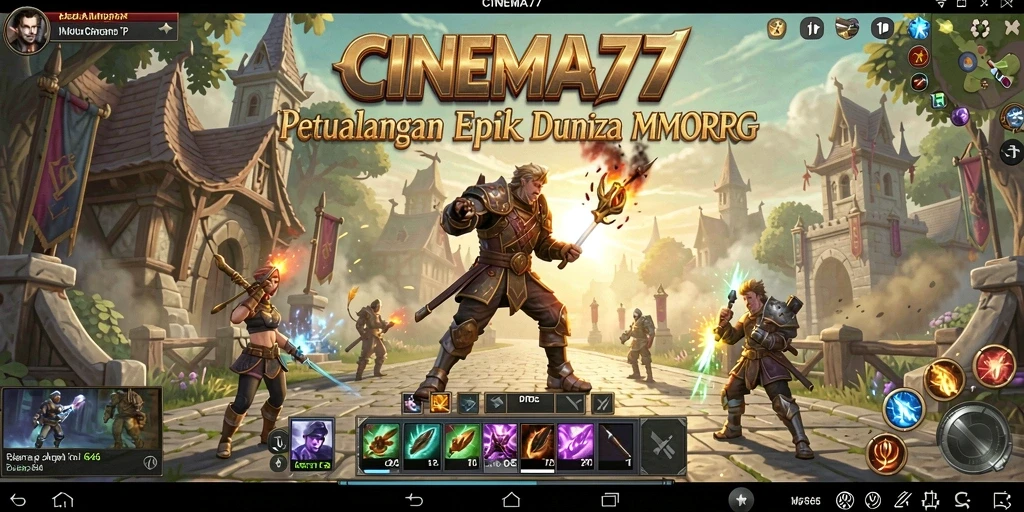Tangkapan layar gameplay dalam CINEMA77 yang menampilkan aksi seru MMORPG.