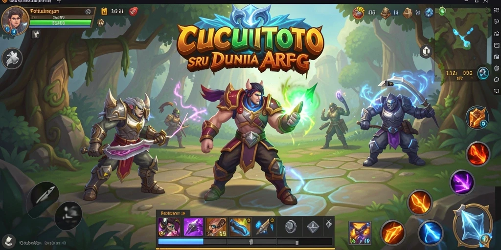 Tampilan gameplay CUCUTOTO menampilkan pertarungan seru dengan pahlawan yang beraksi.