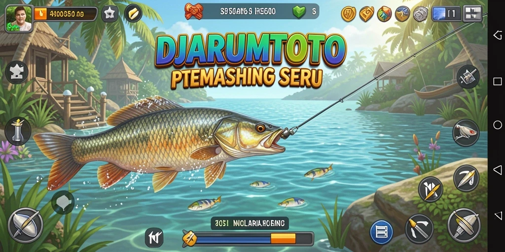 Tampilan gameplay memancing yang seru dalam DJARUMTOTO.