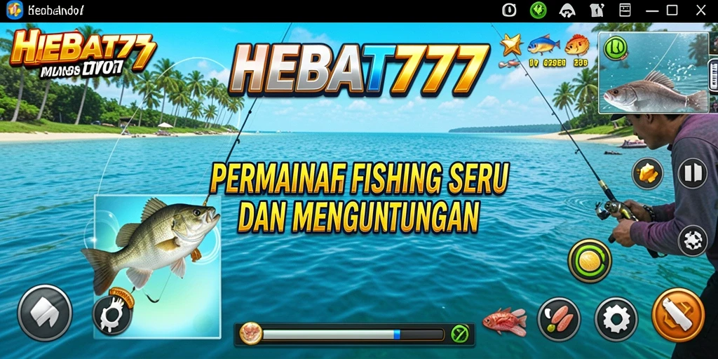 Gameplay seru dalam HEBAT777, menangkap ikan di tengah lautan.