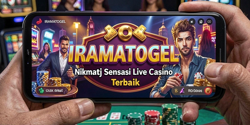 Gameplay IRAMATOGEL yang menampilkan dealer langsung dan suasana kasino yang nyata.