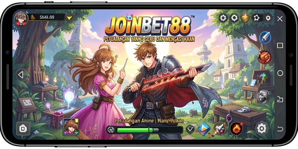 Screenshot gameplay <strong>JOINBET88</strong> yang menunjukkan aksi seru dan karakter anime.