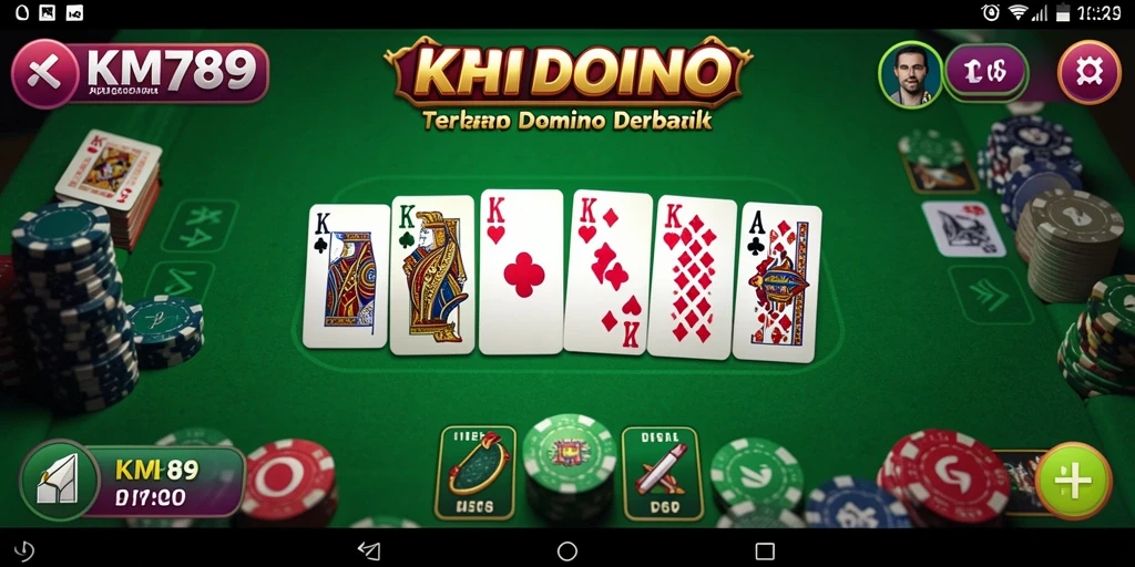Screenshot gameplay KM789 menampilkan aksi seru permainan Domino.