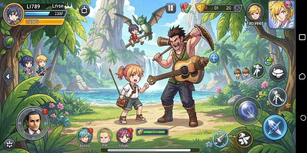 Tampilan gameplay LI789 dengan karakter anime yang menawan.