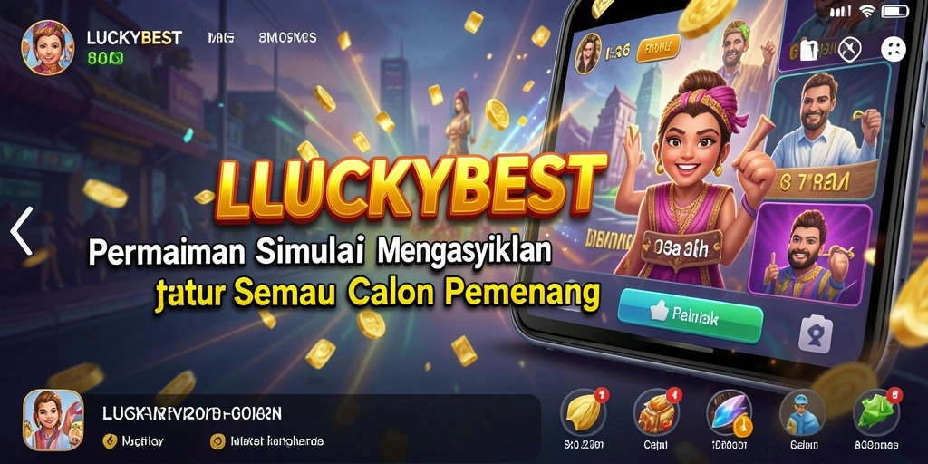 Tampilan menarik dari gameplay simulasi LUCKYBEST yang penuh warna.