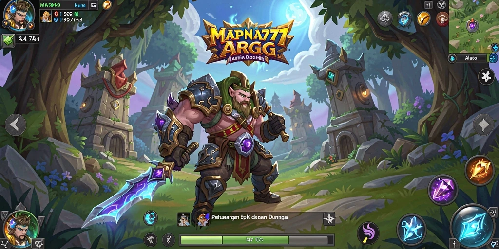 Screenshot gameplay MAPNA777 menampilkan aksi pertarungan epik.