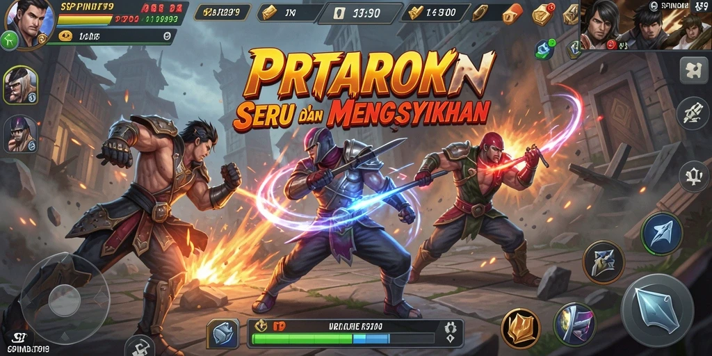 Tampilan gameplay adu karakter yang intens di SPINBET99.
