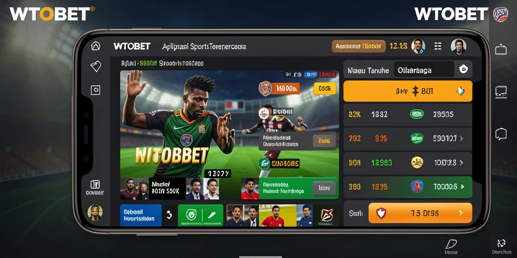 Tampilan utama aplikasi WTOBET yang menampilkan taruhan olahraga secara real-time.